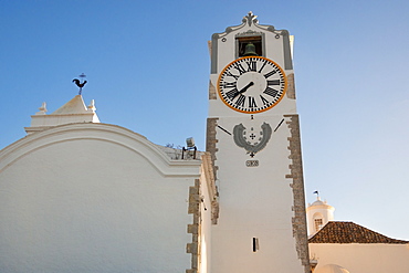 Clock Tower, St Maria of the Castle Church, Tavira, Eastern Algarve, Algarve, Portugal,