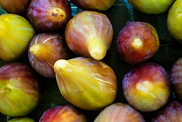 Ripe figs on market stall in Tavira market, Algarve, Portugal