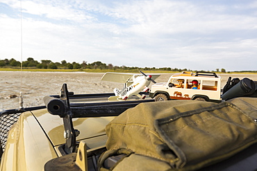 toys on safari vehicle, Botswana