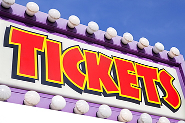 Ticket Booth Sign At Traveling Carnival, Tigard, Oregon, United States