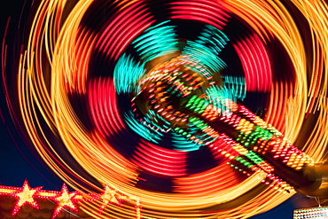 Amusement Park Ride At Night, Tigard, Oregon, United States