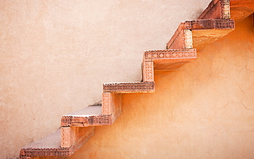 Steps on an Exterior Wall, Agra, Uttar Pradesh, India