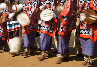 Dancers wearing traditional dress, Kingdom of Eswatini, Southern Africa
