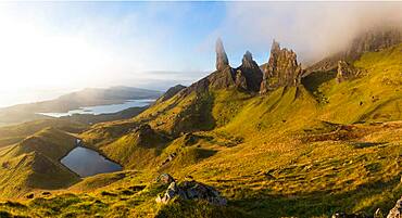 The Old Man of Storr rock pinnacles on the Trotternish peninsula of the Isle of Skye