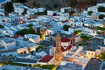 Dusk, Lindos, Rhodes Island, Dodecanese Islands, Greece