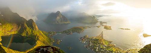View from above of the village of Reine, Lofoten Islands, Norway
