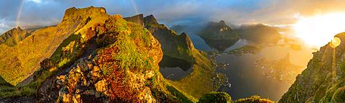 View from above of the village of Reine, Lofoten Islands, Norway