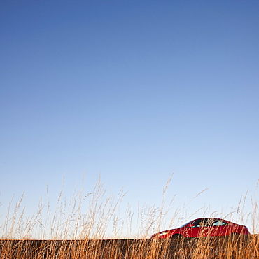 Red Car On the Road, Washington, United States of America