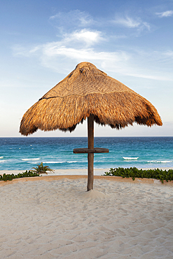 Palapa thatched shade on the  beach.