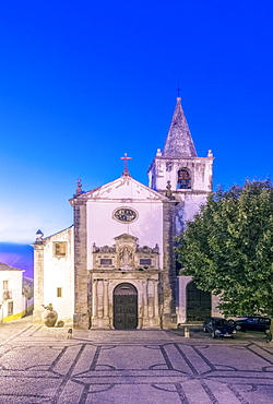 Santa Maria church at dusk, Obidos, Leiria, Portugal