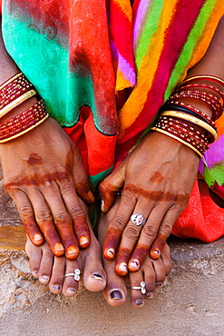 Henna hands, Rajasthan, India, Jaipur, Rajasthan, India