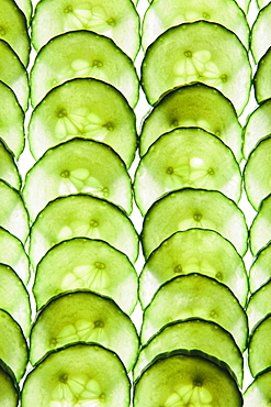 Organic cucumber slices, Washington, USA