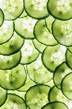 Organic cucumber slices, Washington, USA