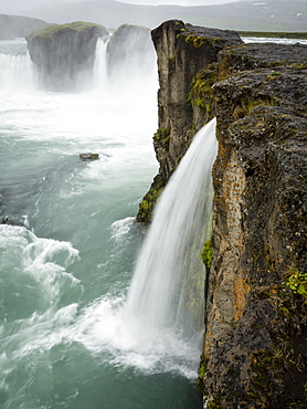 Selfoss waterfall, a cascade of water over a sheer cliff, Iceland