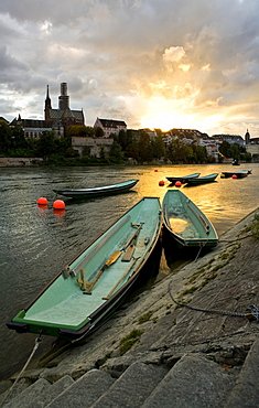 Boats in River, Basel, Switzerland