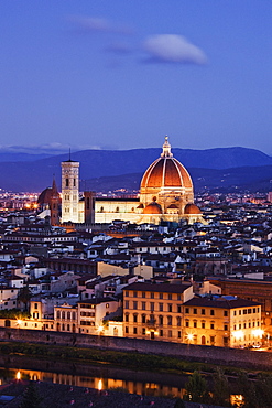 Skyline of Florence from the Piazza Michelangelo at Dawn, Florence, Tuscany, Italy