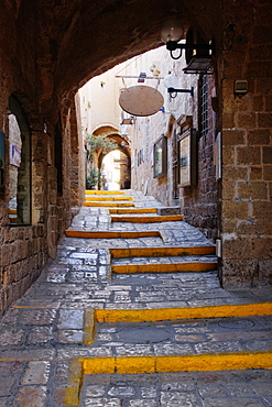 Narrow Old Style Street, Tel Aviv, Israel