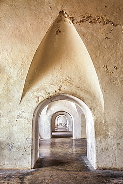 Stone archways in castle, Castillo San Cristobal, San Juan, Puerto Rico, San Juan, San Juan, Puerto Rico