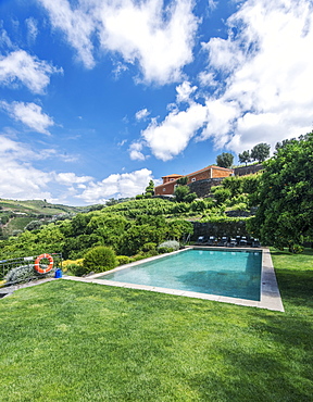 Infinity pool in rural hillside, Peso da Regua, Vila Real, Portugal