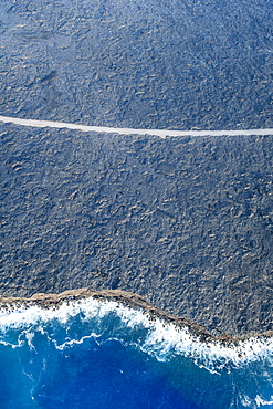 Aerial view of ocean waves on beach, Big Island, Hawaii, United States, Big Island, Hawaii, USA