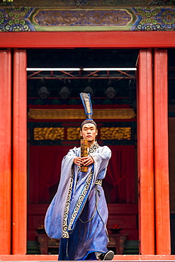 Traditional Chinese theatre performance in temple, Beijing, China