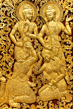 Religious Carvings On The Doors Of Wat Xieng Thong, Laos, Laos