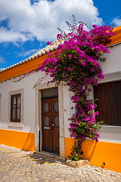 Picturesque street in Tavira, Algarve, Portugal