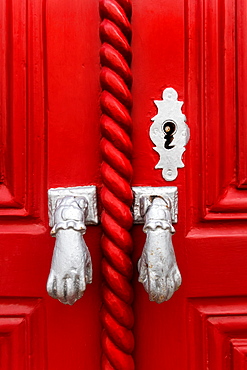 Door knockers in the form of hands, Algarve, Portugal