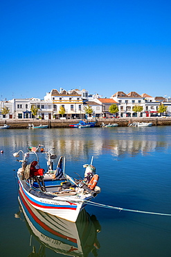 Fishing boats at Tavira, Eastern Algave, Portugal