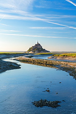 The historic citadel and abbey church of Le Mont Saint Michel in Normandy