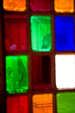 Stained glass windows, Meherangarh Fort, Jodhpur, Rajasthan, India