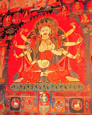 Mural in the ruin of Guge Kingdom in Ngari, Tibet