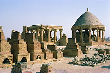 Carved sandstone, Chaukundi tombs, 15th-18th centuries, Sind (Sindh), Pakistan, Asia