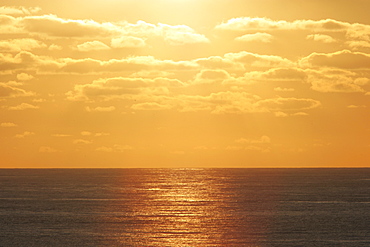 Sunset taken from the ferry, which is used by whale-watchers to cross Bay of Biscay, SW Europe. (A4 only).