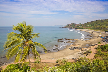 View of Vagator Beach, Goa, India, Asia