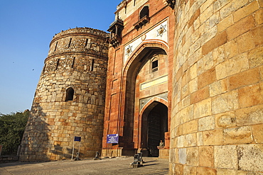 Entrance gate to Purana Quila, Old Fort, Delhi, India, Asia