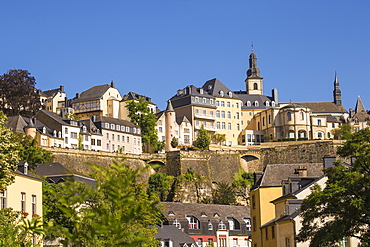 The Corniche (Chemin de la Corniche), UNESCO World Heritage Site, above The Grund (Lower Town), Luxembourg City, Luxembourg, Europe