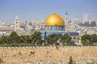 View of Dome of the Rock, Old City, UNESCO World Heritage Site, Jerusalem, Israel, Middle East