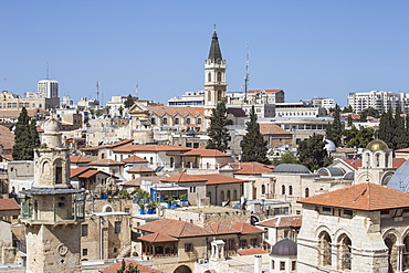 View of Christian Quarter and the Church of the Holy Sepulchre, Old City, UNESCO World Heritage Site, Jerusalem, Israel, Middle East