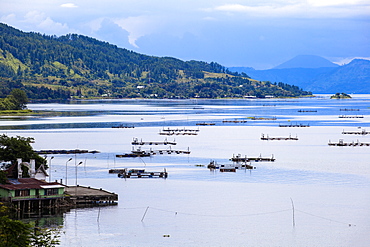 Looking towards Ambarita, Lake Toba, Samosir Island, Sumatra, Indonesia, Southeast Asia, Asia