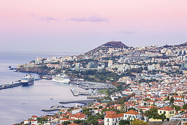 View of Funchal looking towards harbour, Funchal, Madeira, Portugal, Atlantic, Europe