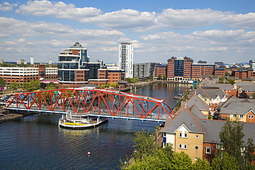 View of Salford Quays, Salford, Manchester, England, United Kingdom, Europe