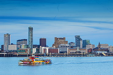 View of Liverpool skyline, Liverpool, Merseyside, England, United Kingdom, Europe