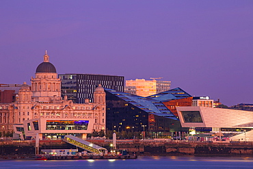 View of Liverpool skyline, Liverpool, Merseyside, England, United Kingdom, Europe