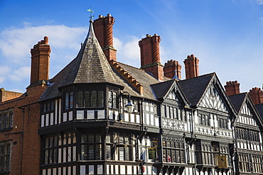 Tudor buildings in city center, Chester, Cheshire, England, United Kingdom, Europe