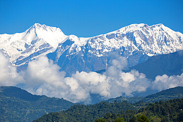 View of Himalayas, Pokara, Nepal, Asia