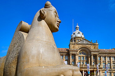 Statue in front of Council House, Victoria Square, Birmingham, West Midlands, England, United Kingdom, Europe