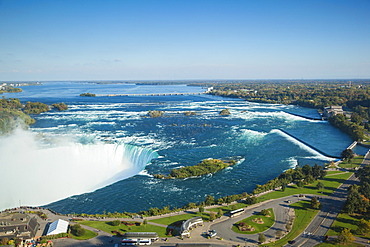 View of Horseshoe Falls, Niagara Falls, Niagara, border of New York State, and Ontario, Canada, North America