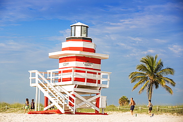 Life guard beach hut, South Beach, Miami Beach, Florida, United States of America, North America