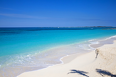 Shadow of palm treees on Cabbage Beach, Paradise Island, Nassau, Bahamas, West Indies, Caribbean, Central America